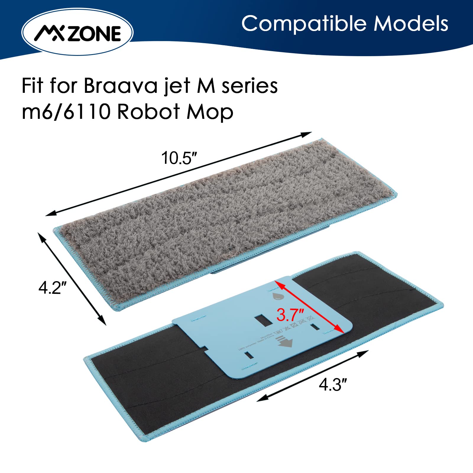 MXZONE Wet Mopping Pads Compatible for iRobot Braava Jet m6 6110 6012 6112 Ultimate Robot Mop, Brava Roomba mop Pads for iRobot Braava Jet m6 Cleaning Solution, 6 Pack