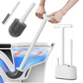 3 in 1 Toilet Brush and Plunger Set，Extended Handle Plunger,Heavy Duty Toilet Bowl Brush and Holder Hidden Toilet Plunger and Brush Set,Bathroom Cleaning Supplies (White)