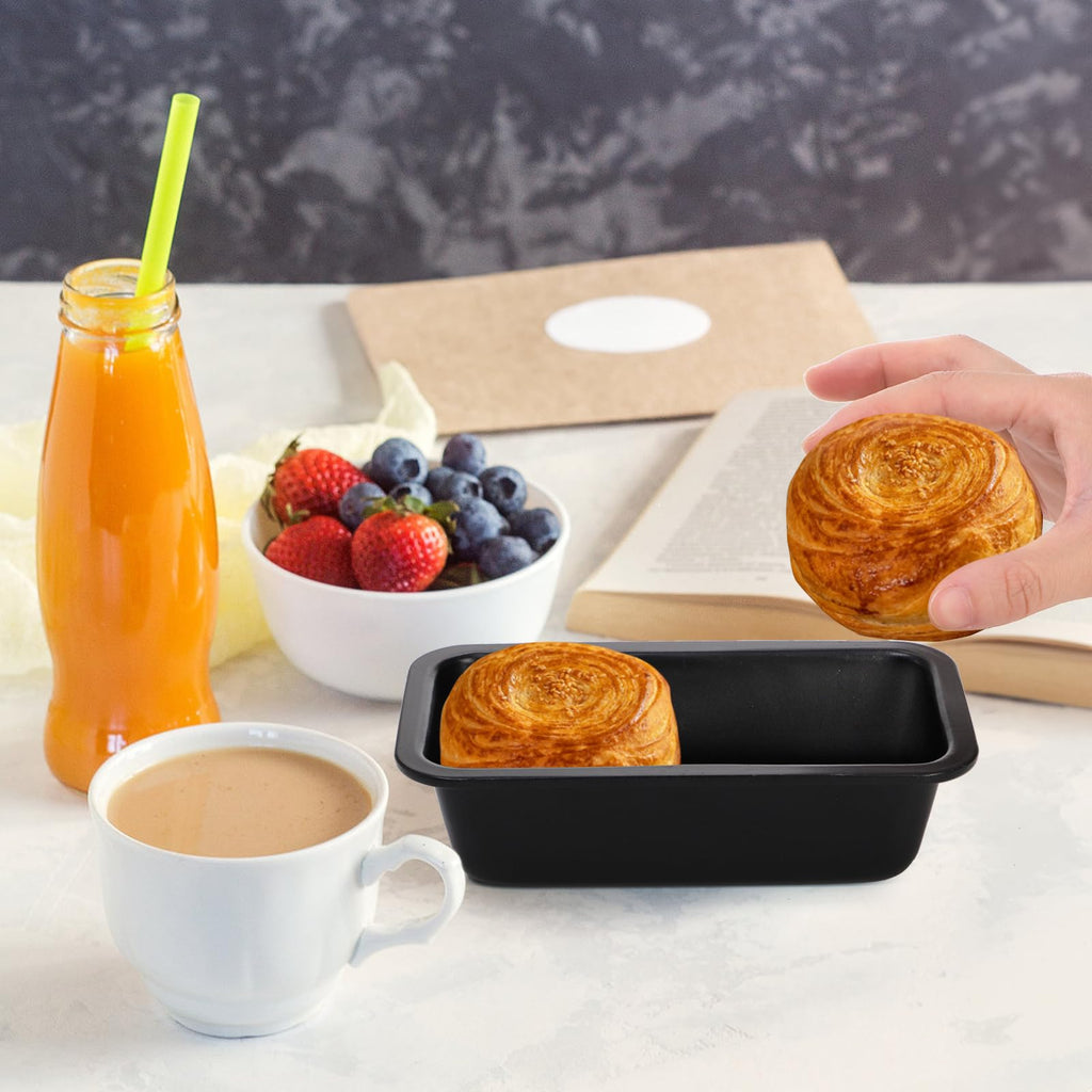 Lawei 6 Piece Non-Stick Mini Loaf Pan - 3.5 x 6 Inch Carbon Steel Bread and Toast Mold, Little Bakeware Pans for Banana Bread, Small Cakes and Individual Meatloafs