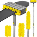 JEHONN 77” Ceiling Fan Cleaner Duster with Extra Bendable Chenille Dust Cleaning Tool, Detachable Washable Mop for Baseboard, Blinds, Walls, Floors & Car Interiors (Yellow)