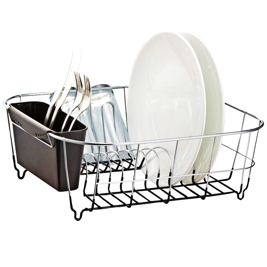 Deluxe Chrome-plated Steel Small Dish Drainers (Black)