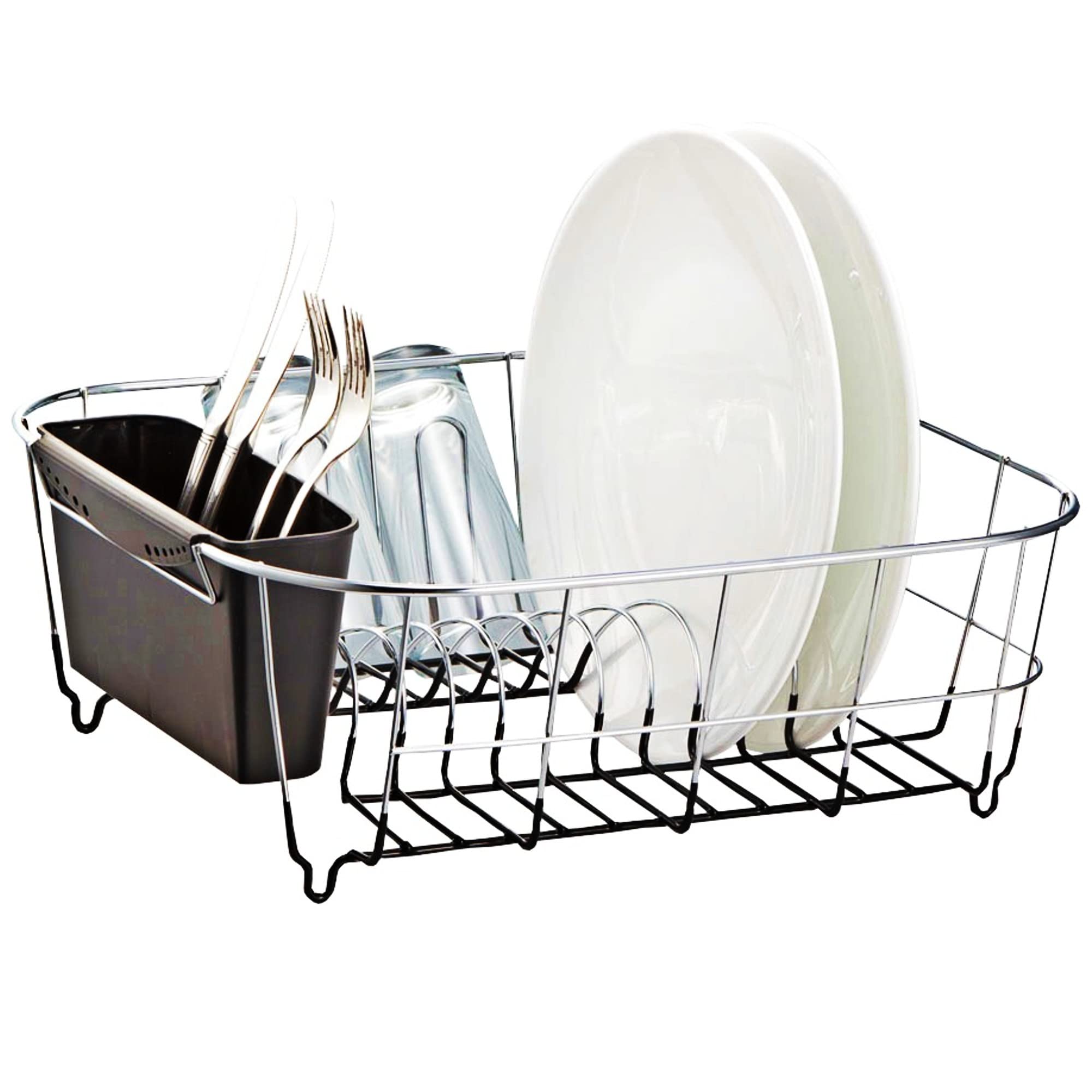 Deluxe Chrome-plated Steel Small Dish Drainers (Black)