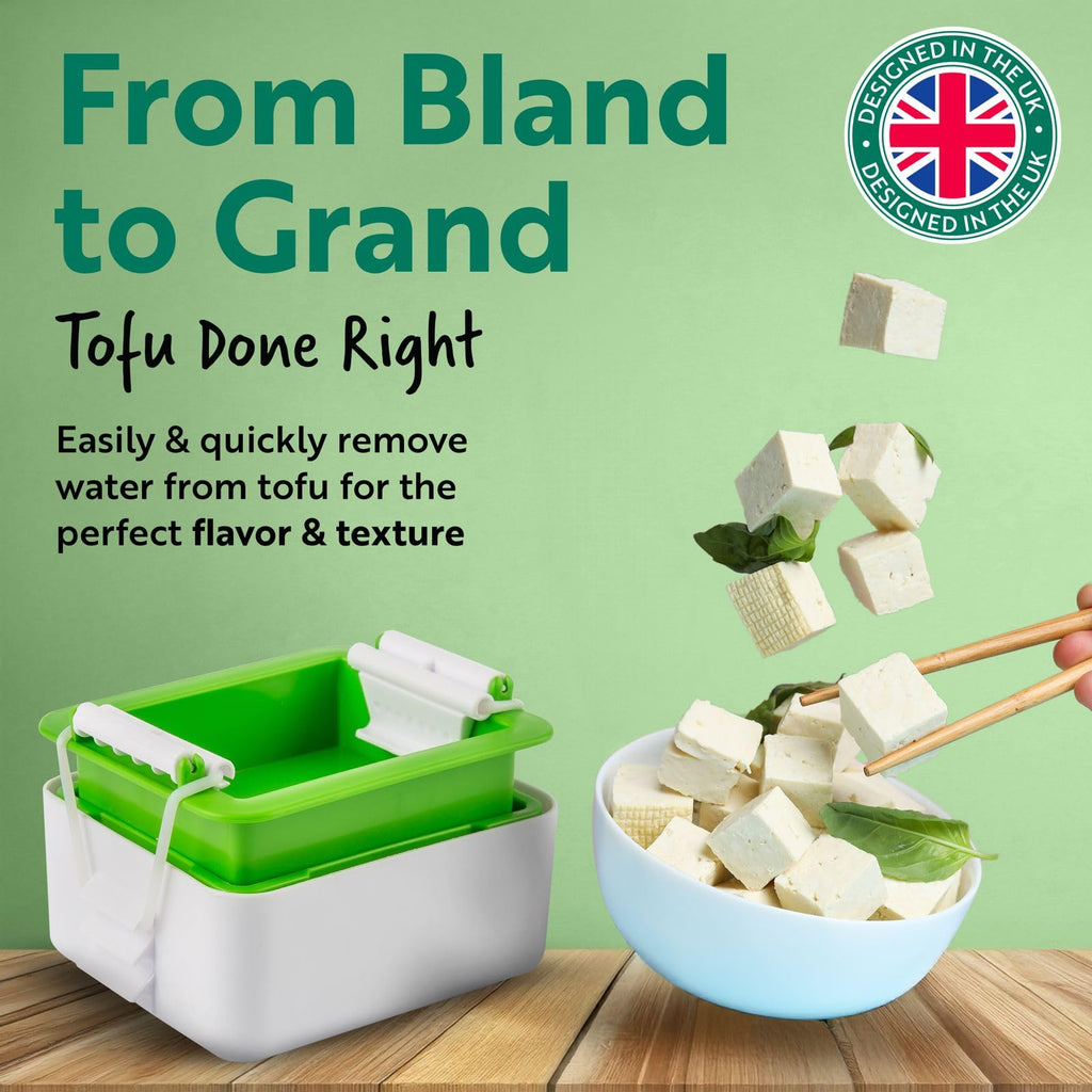 Tofuture Tofu Press - The Original and the Best Tofu Press for Transforming Your Tofu – Compact and Easy to Use it Presses the Water from Tofu Cleanly and Effectively – BPA Free and Dishwasher Safe