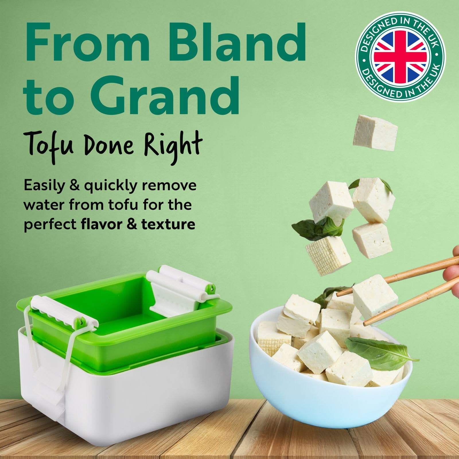 Tofuture Tofu Press - The Original and the Best Tofu Press for Transforming Your Tofu – Compact and Easy to Use it Presses the Water from Tofu Cleanly and Effectively – BPA Free and Dishwasher Safe