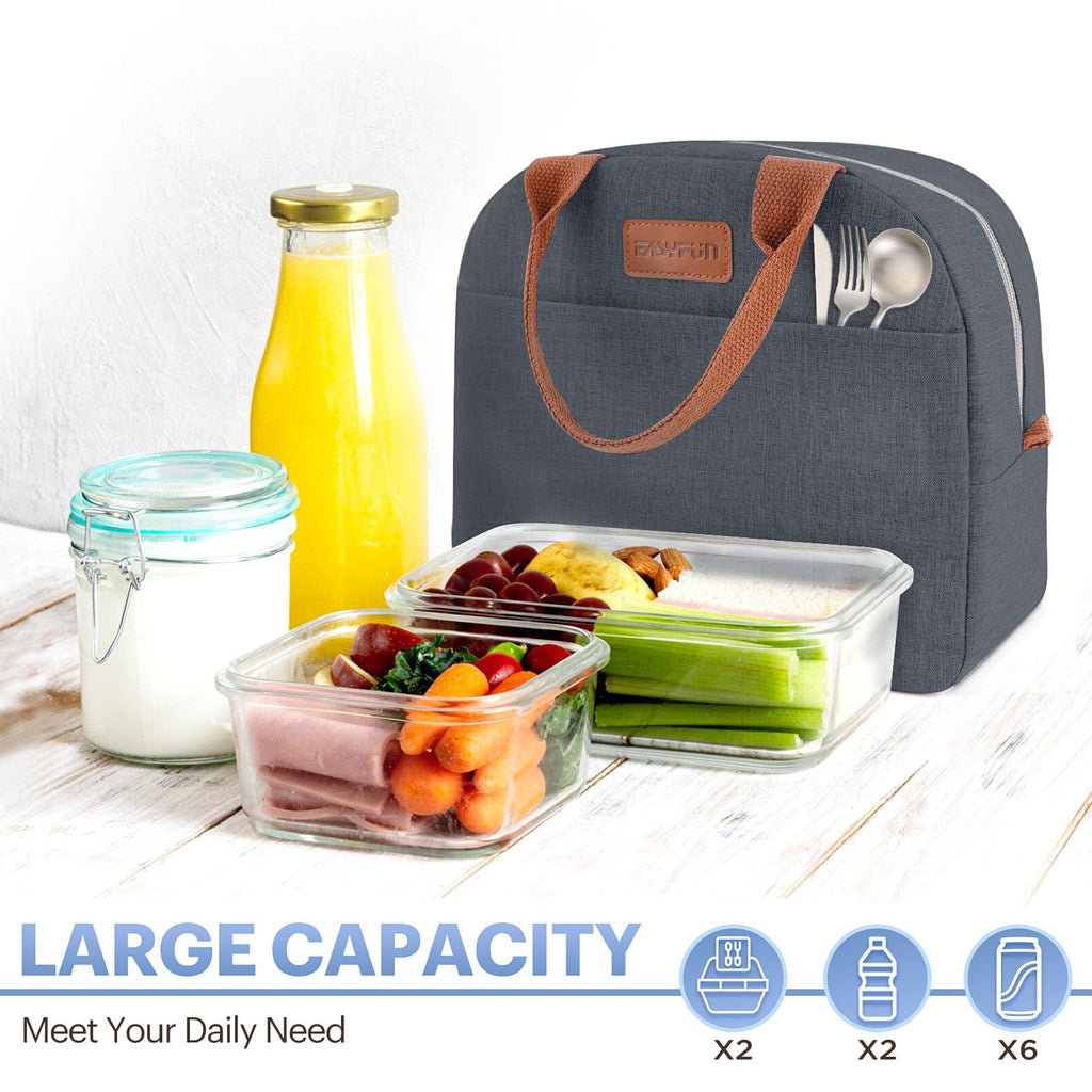 Lunch Bag for Women & Men Adult Insulated Lunch Box, Small Leakproof Cooler Food Lunch Containers Reusable High Capacity Lunch Tote Bags for Work, Travel, Outdoor