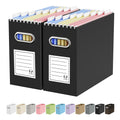 Oterri File Organizer for Hanging Folders Letter Size, Cardboard File Storage Box with Handle, File Box, Folder Organizer for Office, Home or School, 2 Packs, Black (No Folders)