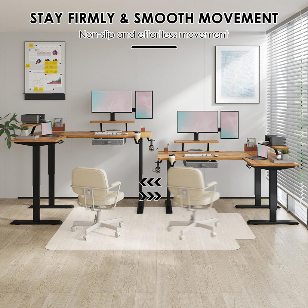 Clear PVC Office Chair Mat - Stronger & Durable Desk Chair Mat for Hardwood Floor, Non-Slip Floor Protector for Office Chair Casters(Clear for Hardwood, 36X47IN with Lip)