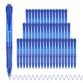 deegtran Pens Bulk, 50 Pack No Bleed Blue Ink Click Pens with Soft Grip, Wholesale Retractable Ballpoint Pens for Office School, Medium Point Smooth 1.0MM