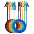AMTOVL Double Ended Alligator Clips 5 PCS 15A Test Lead Wire Cable with Insulators Clips Test Flexible Copper Cable for Electrical Testing 5 Colors 1M/39in