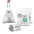 Cesun Code A Drawstring Trash Bags 90 Count, Pre Cut 1.6 Gallon / 6 Liter Trash Can Liners, White