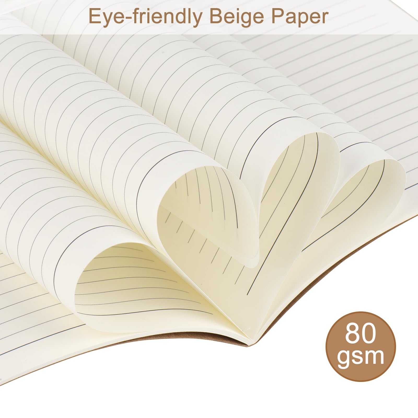 ZCZN 36 Pack A5 Lined Notebook, Jounural Kraft Notebooks 60 Pages(30 Sheets), 8.15 * 5.5 Inches Notebooks Bulk, Diary, Subject, Memo Notebbos for Work, School, Office