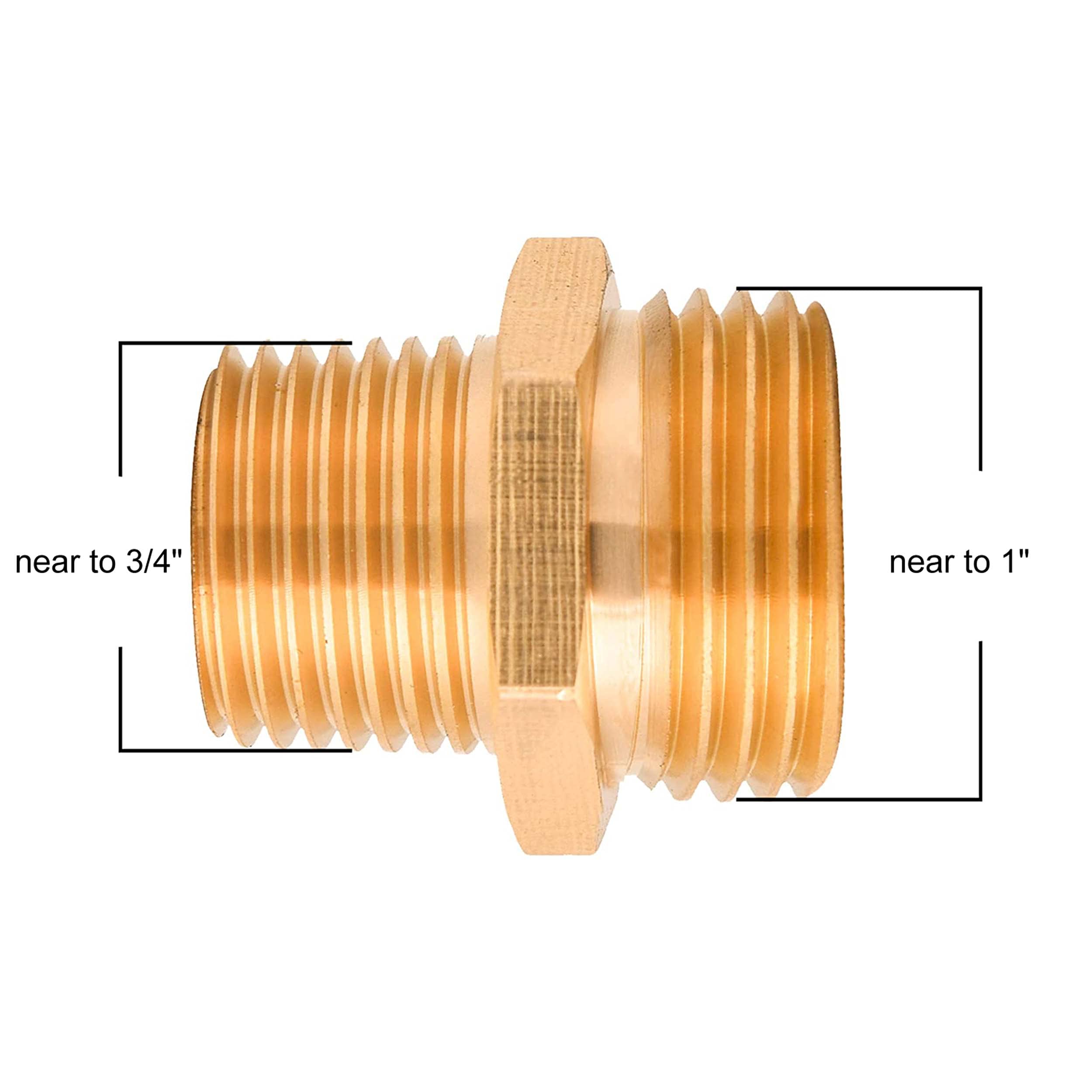 M MINGLE Garden Hose Adapter, 3/4 Inch GHT to 1/2 Inch NPT, Double Male and Female Brass Connector, with Extra 8 Washers