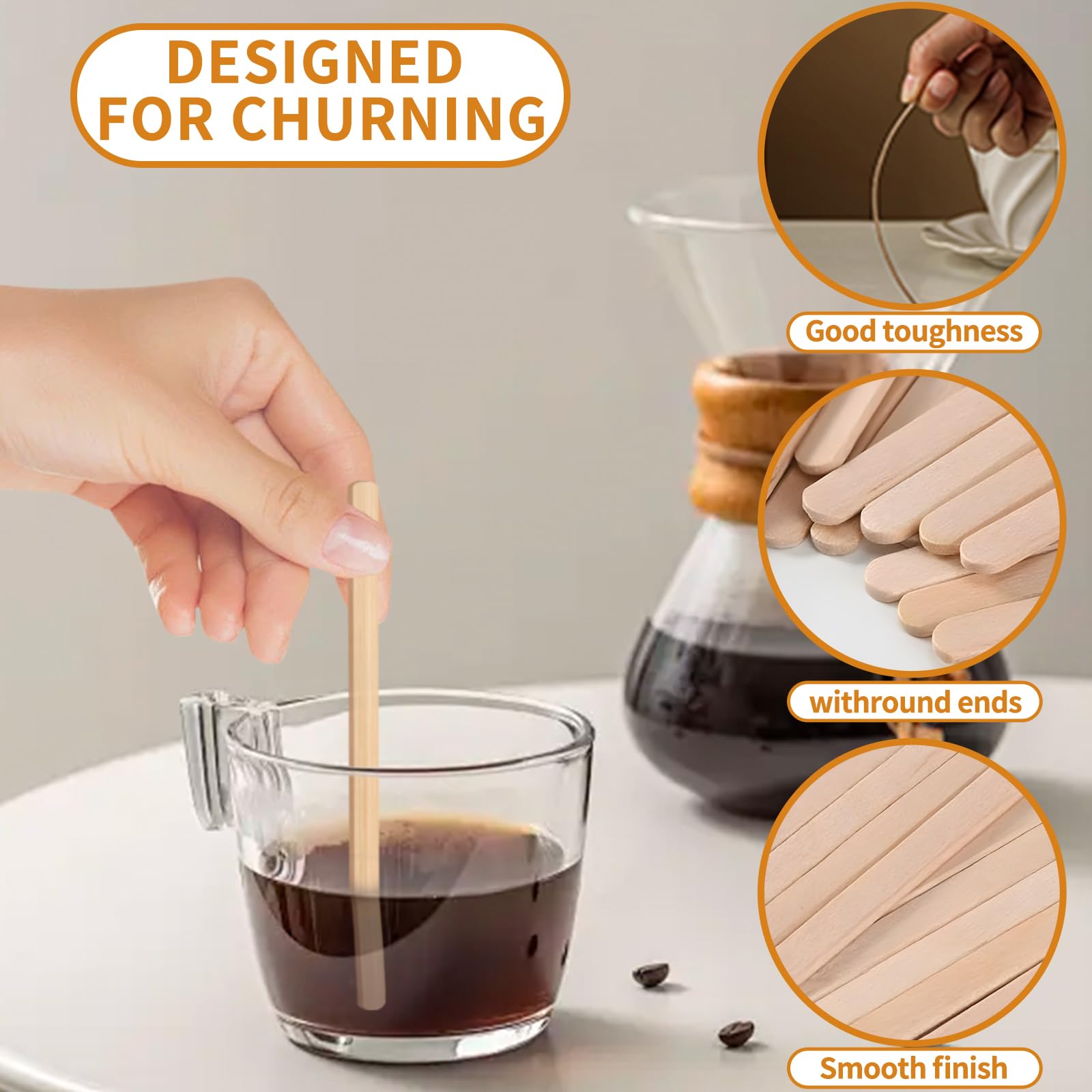 Coffee Stir Sticks, 1000 Count 7.5 Inch Wooden Coffee Stirrers, Stir Sticks Wood for Coffee, Beverage, Cocktails