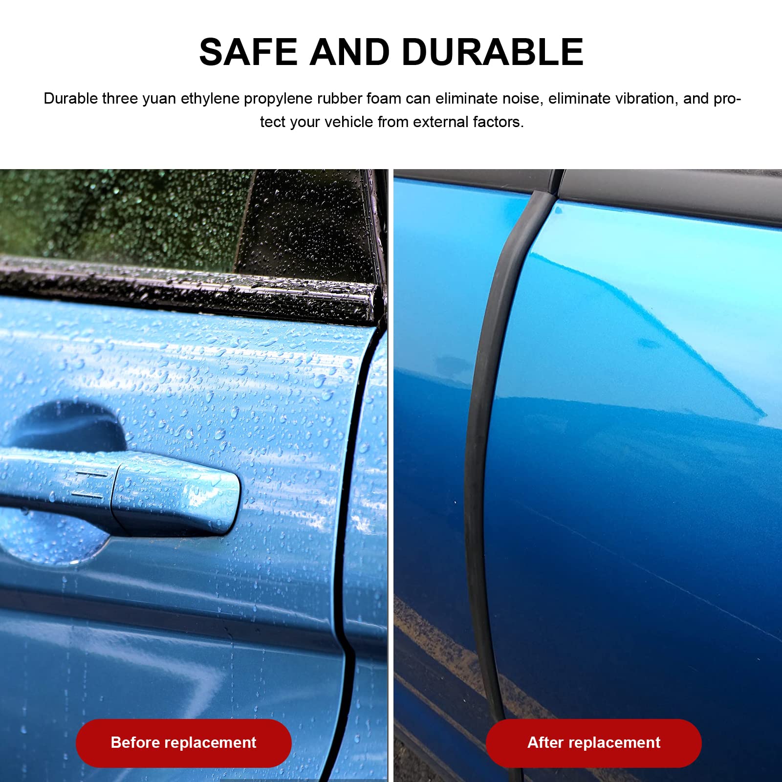 Edge Trim-Rubber U Channel Length 9.8FEET with self-Adhesive Design for car Doors, Table Corners, etc (9.8FEET, BLACK)