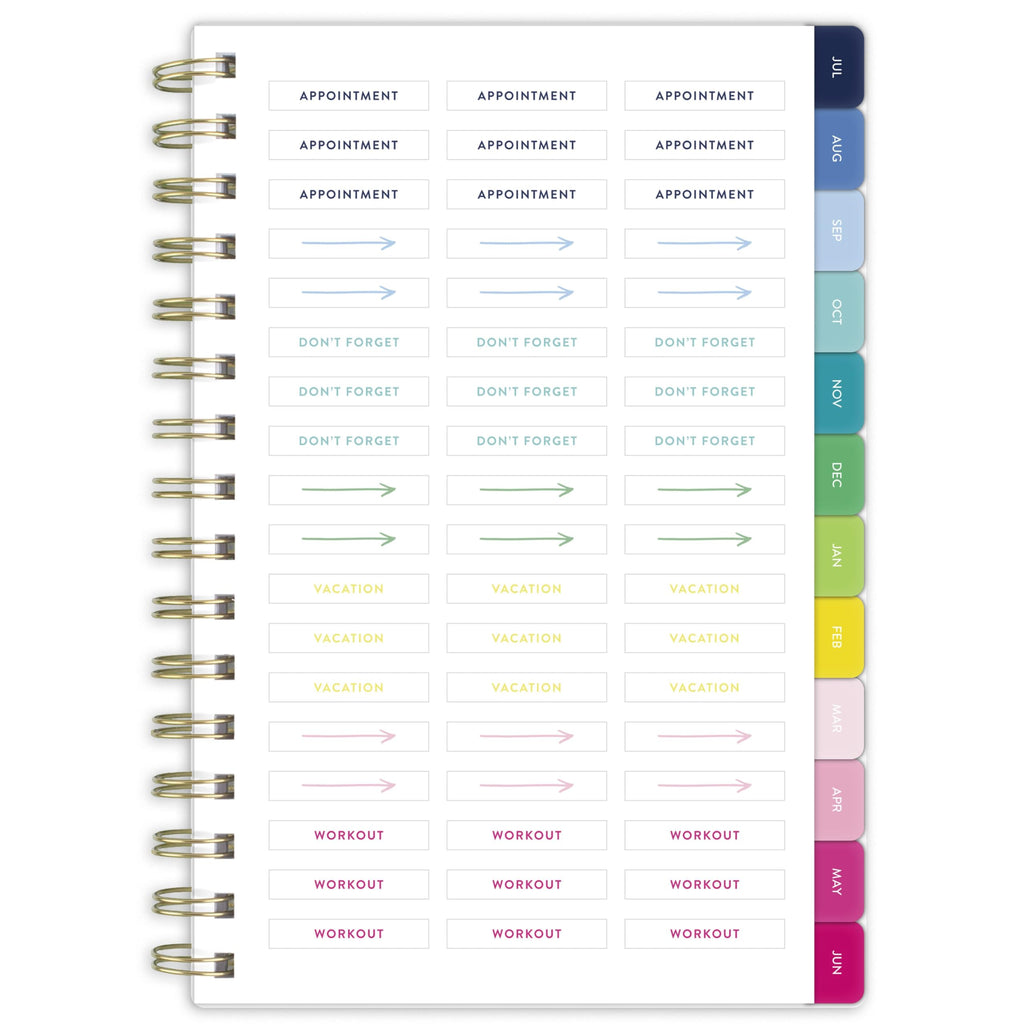 AT-A-GLANCE Planner 2026-2027 Weekly & Monthly Academic 12-Month July-June, 5-1/2" x 8-1/2", Simplified by Emily Ley, Happy Stripe (EL49-200A)