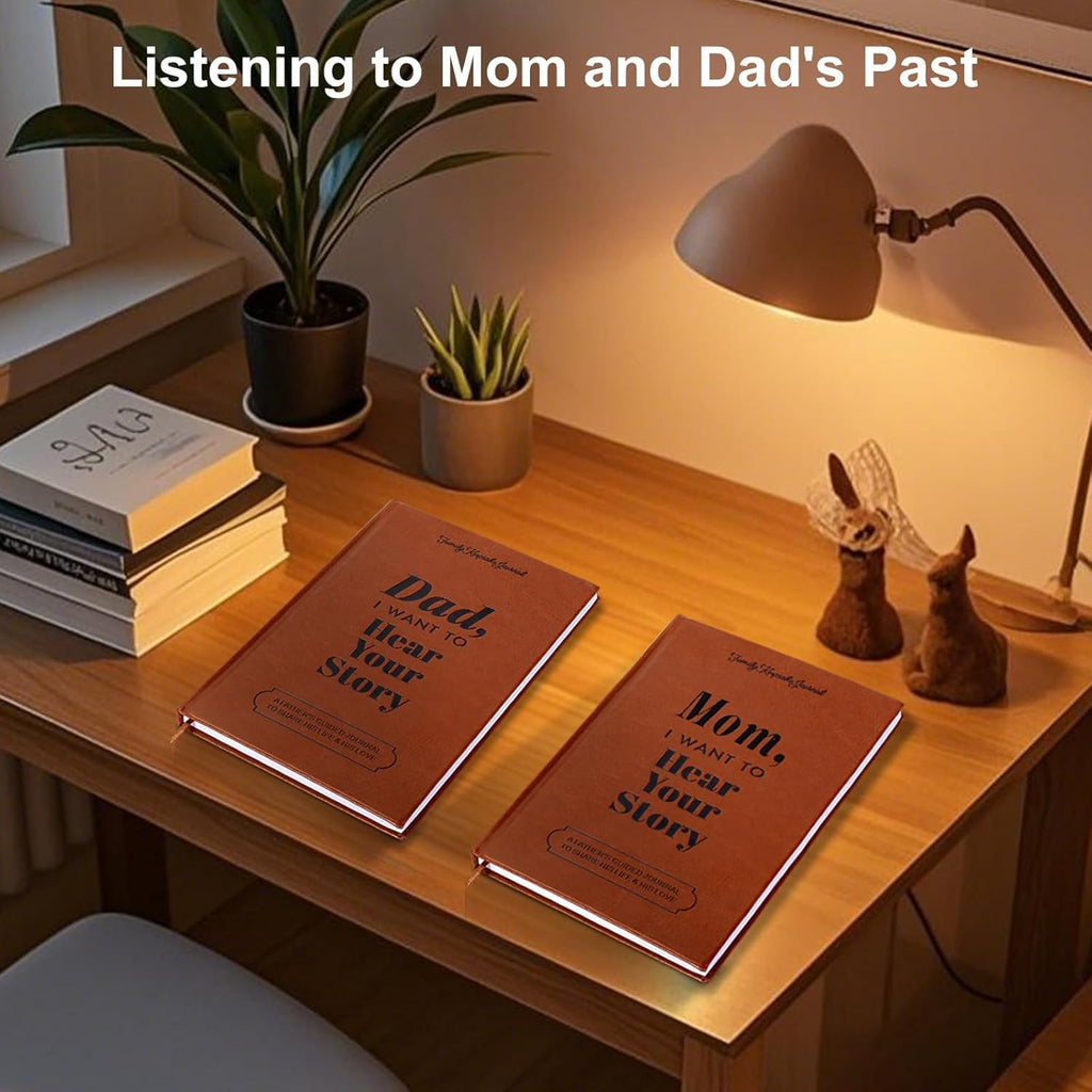 Mom, Dad, I Want to Hear Your Story, a Precious Parent Gift. Premium Leather-Bound, Durable Hardback, More Than a Journal, a Timeless Keepsake Preserving Their Stories for Years