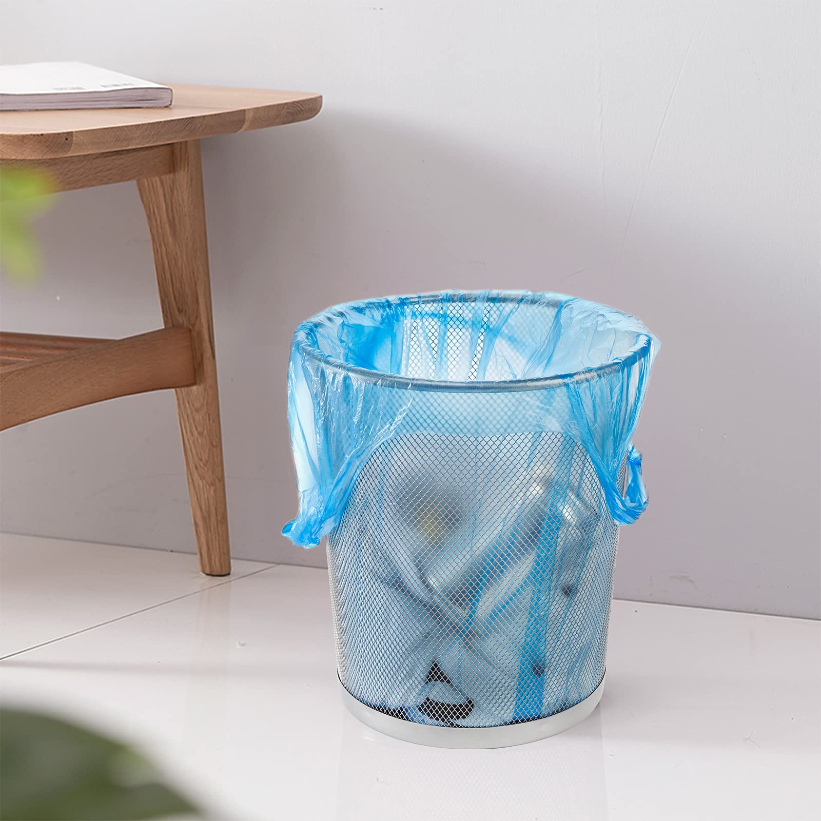 Fasmov 12 Pack Small Trash Bags Handles 4 Gallon, Colorful Portable plastic Rubbish Bags, Trash Can Liners Garbage Bags for Home Office Bathroom, 240 Counts