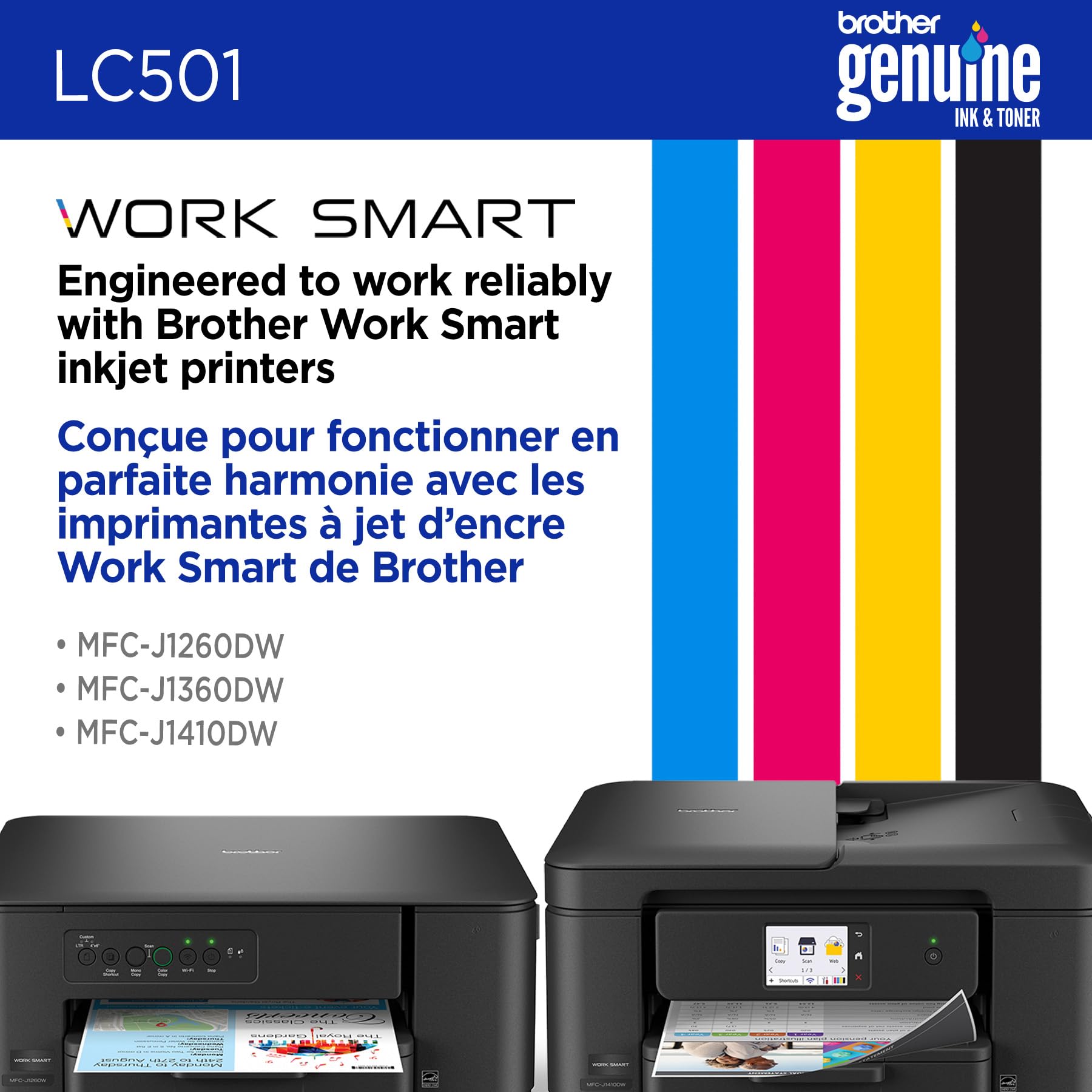 Brother Genuine LC501BKS Standard Yield Black Ink Cartridge for Brother Printer MFC-J1260DW, MFC-J1360DW, MFC-J1410DW