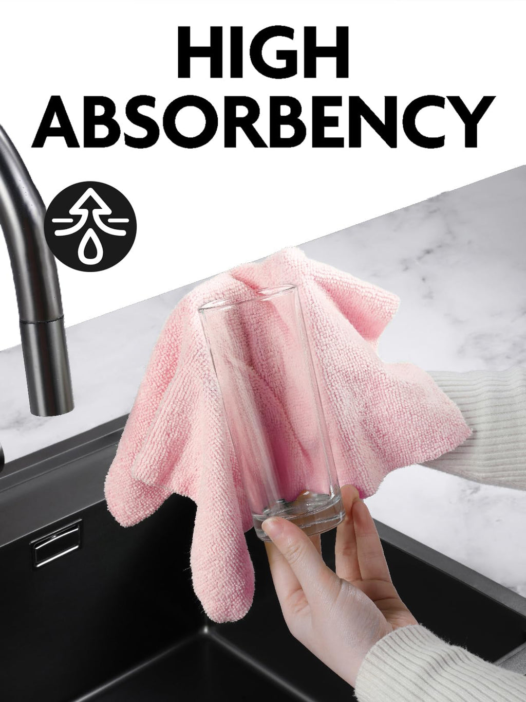 Fantasticlean Microfiber Cleaning Cloth Roll -40 Sheets, Tear Away Microfiber Towels, 30x30cm, Reusable, Washable, Scratch Free, Ultra Absorbent Dish Rags for Car, Home, Garage or Shop (Pink)