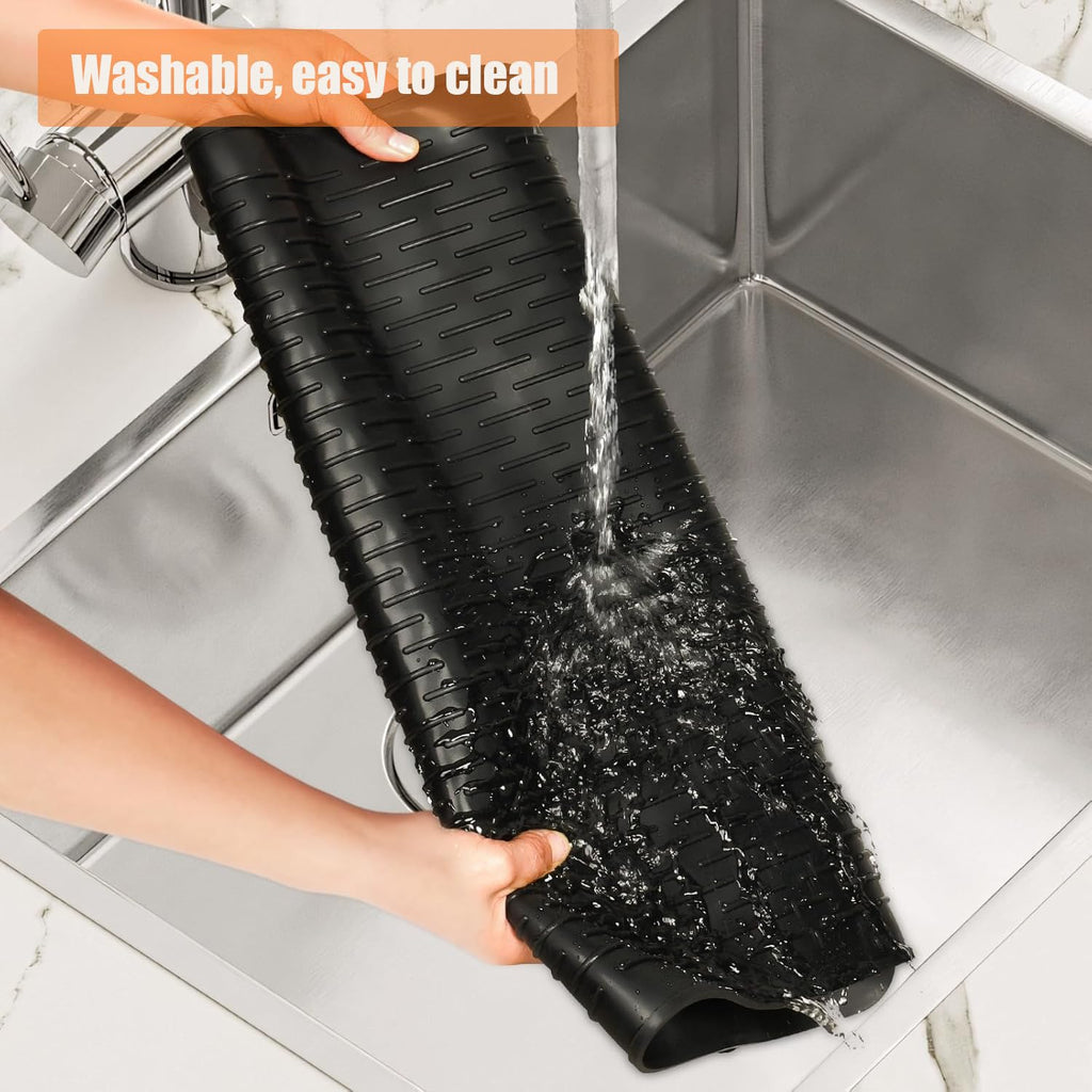 Eazmate Silicone Stove Top Cover for Electric Stove 28 x 20 Inch, Silicone Mat Protector for Extra Kitchen Space, Heat Resistant Stovetop Cover, Black