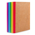 feela 8 Pack Composition Notebooks Bulk, Kraft Cover Lined Blank College Ruled Composition Travel Journals with Rainbow Spines For Women Students Business, 60 Pages, 8.3”x 5.5”, A5, 8 Colors