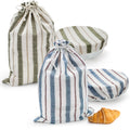 Elsjoy Set of 2 Linen Bread Bags with Bowl Covers, 18 x 12 Inch Reusable Linen Bread Storage Bag for Homemade Bread, Large Sourdough Bag with Plastic Lining for Loaf, Artisan Bread
