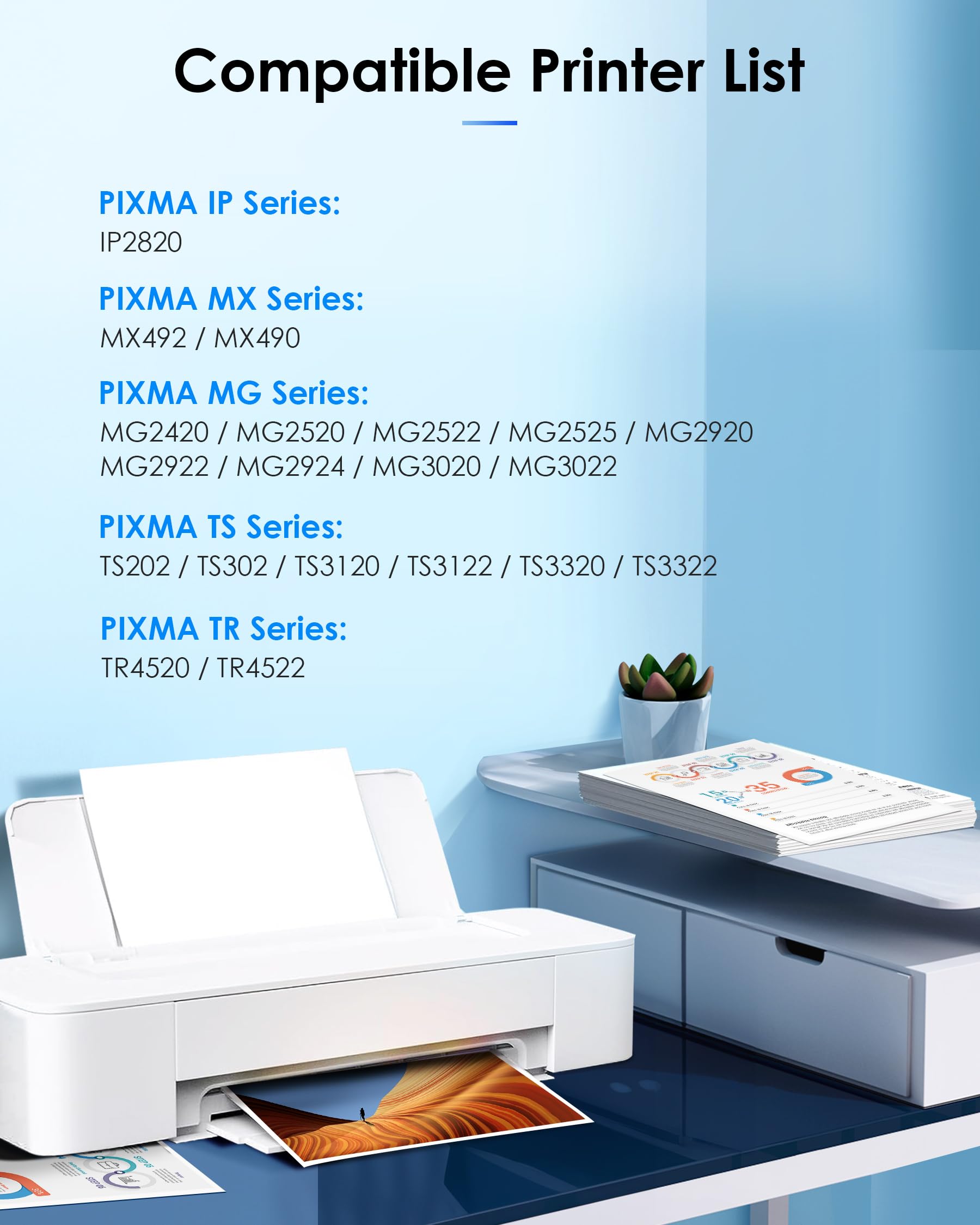 PG-243XL / CL-244XL Ink Value Pack Replacement for 243 and 244 Ink Cartridges Compatible to Pixma TR4520 TR4522 MG2522 MG2520 MX490 MX492 TS3322 TS202 TS302 Printer (1 Black, 1 Tri-Color)