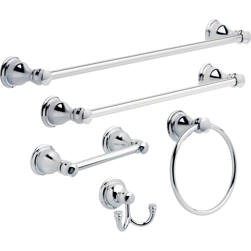 Delta Aubrey (1-Pack) Hand Towel Holder Polished Chrome Towel Racks for Bathroom Wall Round Towel Ring Holder for Bath Towel Hanger for Kitchen, Bathroom Accessories AUB46-PC