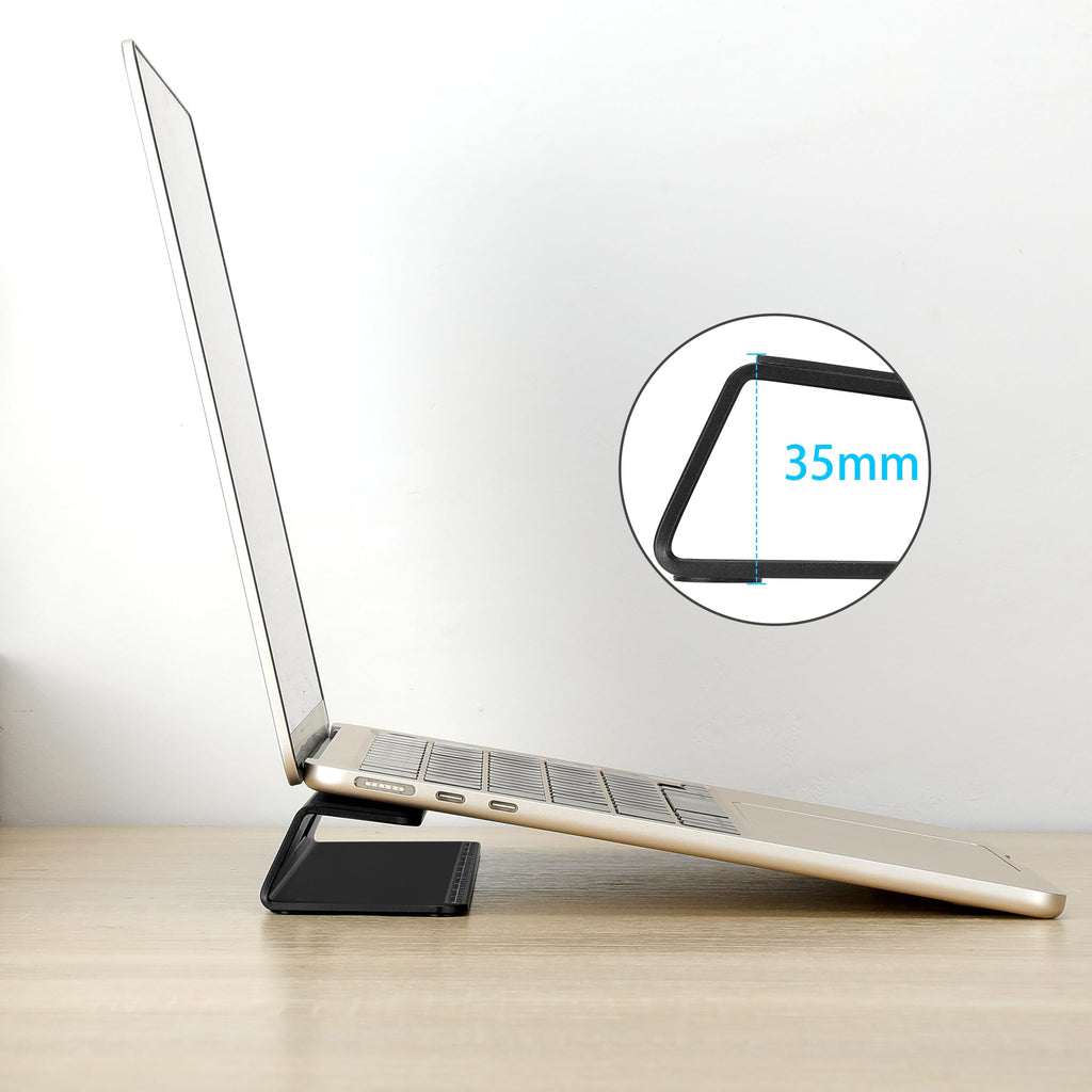 Psitek Laptop Cooling Stand Aluminium- Improved Cooling, Ergonomics, Stability, and Versatility - Compatible with MacBook and All Laptop, with Ruler