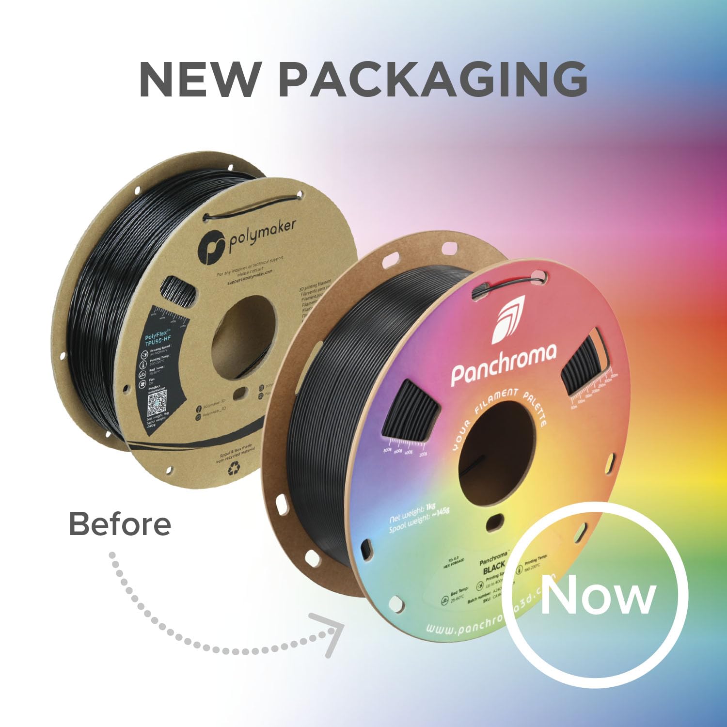 Polymaker Panchroma Gradient Satin Rainbow 3D Printer PLA Filament 1.75mm, Multicolor 3D Printing PLA Filament, 1kg Spool (2.2lbs)