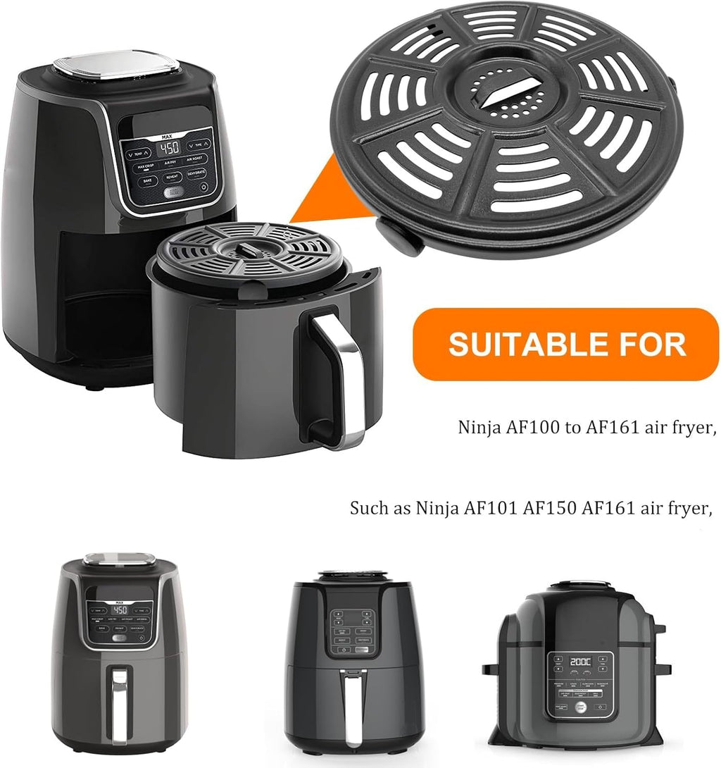GCQ Air Fryer Replacement Tray for Ninja Air Fryer 4 QT AF101 Ninja Air Fryer XL 5.5 Qt AF150 Max XL 5.5 Quart AF161, 8.2'' Food Grade Air Fryer Grill Pan Crisper Plate Accessories Tray Rack Parts