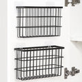Sinnsally 2 Pack Cabinet Door Organizer,Self Adhesive Lid Organizers Inside Cabinet Storage Boxes,Hanging Storage Basket Organizer Wall Mounted Pantry Caddy Cup Holder for Kitchen,Fridge,Bathroom