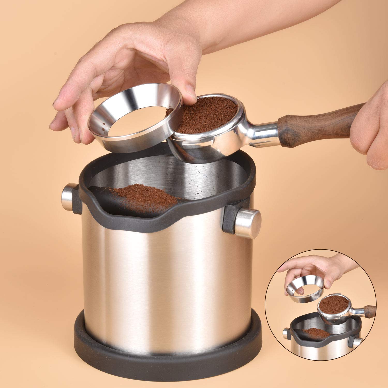 MATOW 58mm Espresso Dosing Funnel, Stainless Steel Coffee Dosing Ring Compatible With Portafilter
