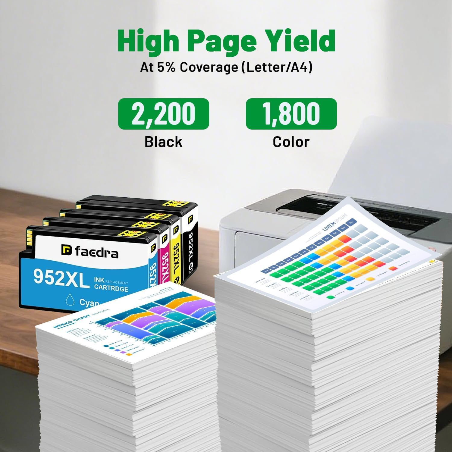 952XL Ink Cartridges (Latest Chip) Compatible Replacement for HP 952XL 952 XL Ink Cartridges for HP OfficeJet 8702 OfficeJet Pro 7720 7740 8210 8216 8710 8715 8720 8725 8728 8730 8745 Ink (4 Pack)