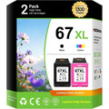NSDHInk Remanufactured 67XL Ink Cartridges Replacement for HP 67 XL 67XL Ink Combo Pack for Deskjet 4255e 2700 2855e 2755e 2734e 2842e 4255e 2723e 4155e 2742e Envy 6055e 6455e 6000 6400 Ink (2 Pack)