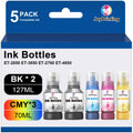 JoyPrinting Ink Refill Bottles Work for ET-2850 ET-3850 ET-4850 ET-2760 ET-3760 ET-4760 ET-3750 ET-4750 ET-3830 ET-15000 (5 Pack)