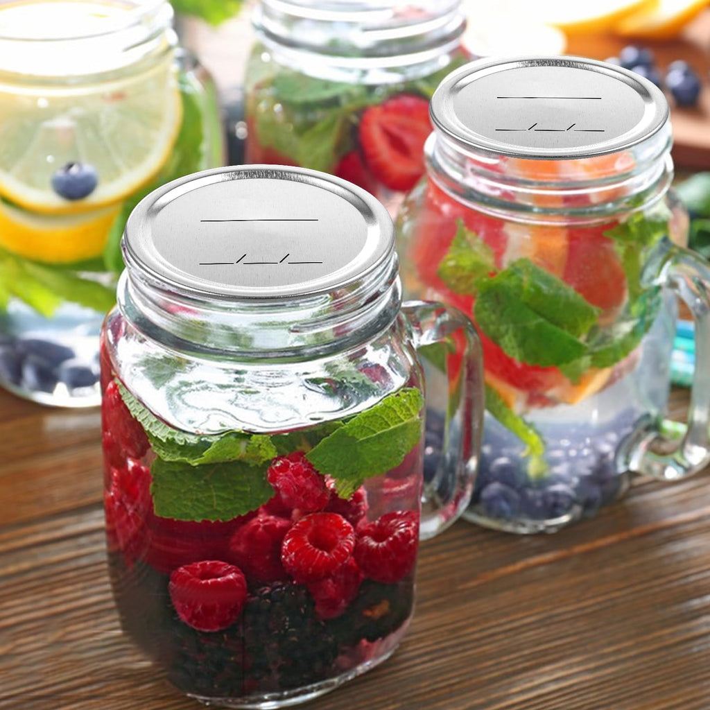 Acrux7 200 PCS Canning Lids 86mm Wide Mouth Mason Jar Lids, Ball Jar Lids with Silicone Seals, Leak Proof Rust Proof Canning Lids for Ball Kerr Jars