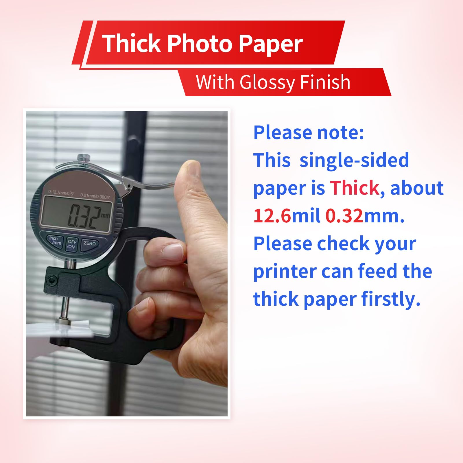 Elygrap 100 Sheets Thick Glossy Photo Paper - 8.5x11 Inches, 69LB 260GSM Heavyweight Photo Paper for Inkjet Printers and Dye Ink, Perfect for Greeting Cards Cake Toppers Photos Crafts