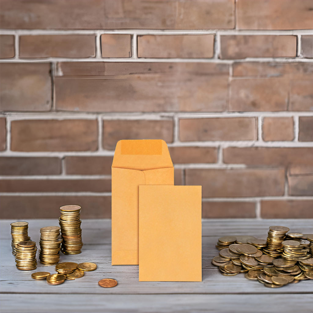 Packpal Seed Envelopes, 500 Pack Brown Coin Envelopes for Gifts and Money Saving, Mini Small Envelopes 2-1/4 x 3-1/2