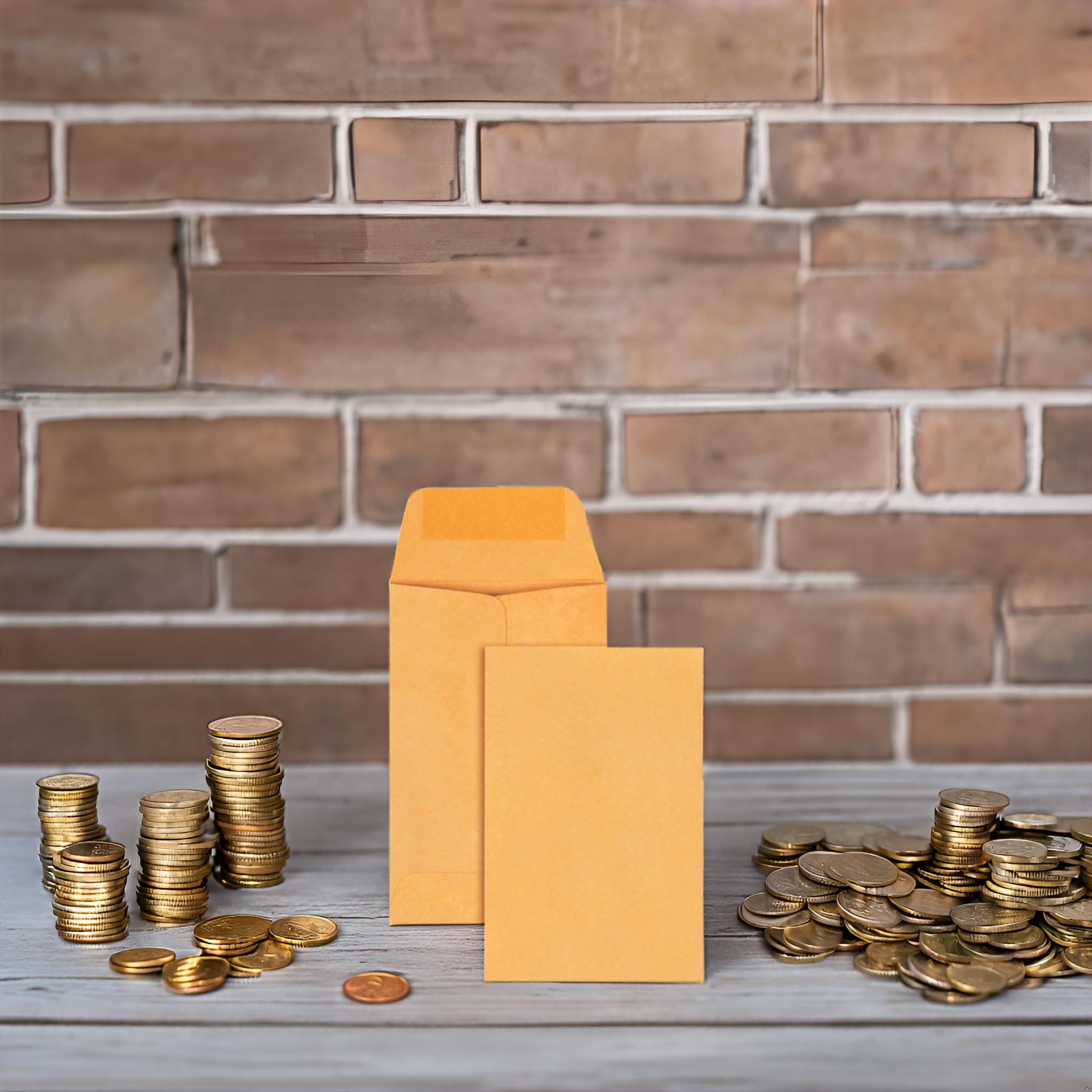 Packpal Seed Envelopes, 500 Pack Brown Coin Envelopes for Gifts and Money Saving, Mini Small Envelopes 2-1/4 x 3-1/2