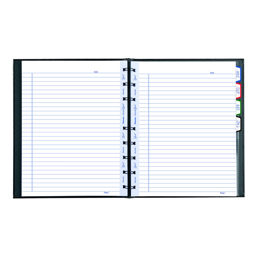 Blueline MiracleBind Notebook, Black, Lizard-Like, Hard Cover, 9.25" x 7.25", 150 Pages (AF9150.81)