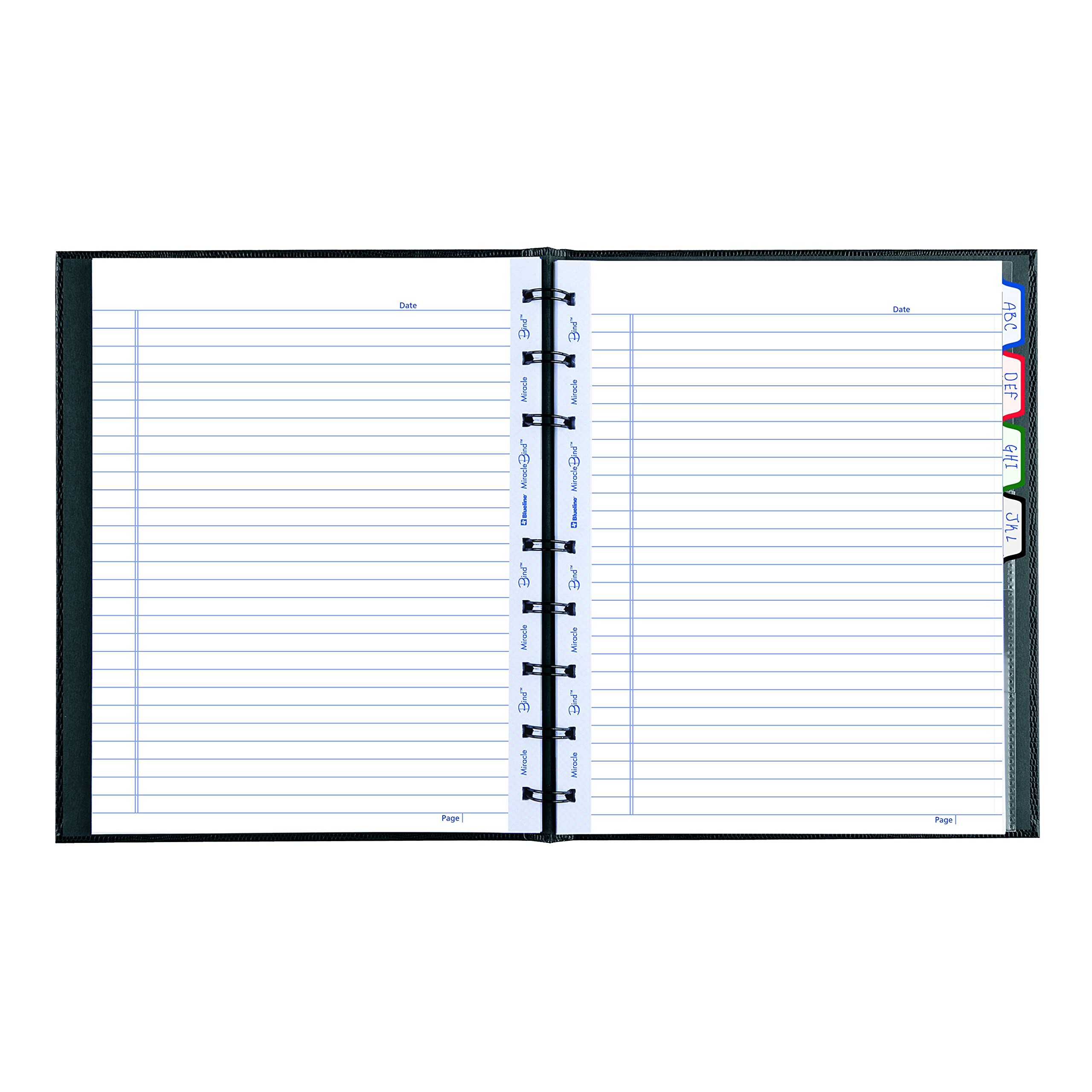 Blueline MiracleBind Notebook, Black, Lizard-Like, Hard Cover, 9.25" x 7.25", 150 Pages (AF9150.81)