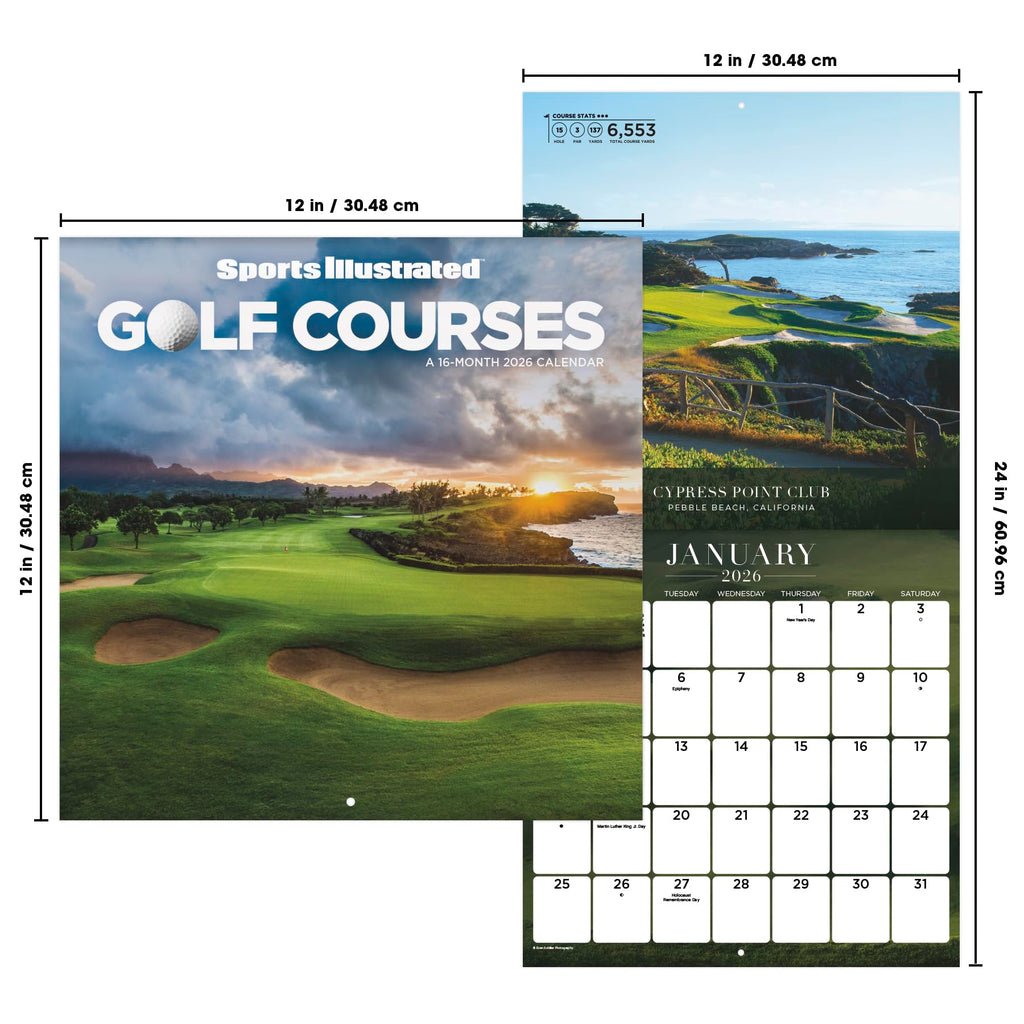 2026 Sports Illustrated Golf Courses Wall Calendar