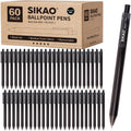 Black Pens Bulk, 60Pack Ballpoint Pens for Smooth Writing Pens No Smear, Black Ink Pens Medium Point 1.0mm, Retractable Click Ball Point Server Pens, School Office Supplies