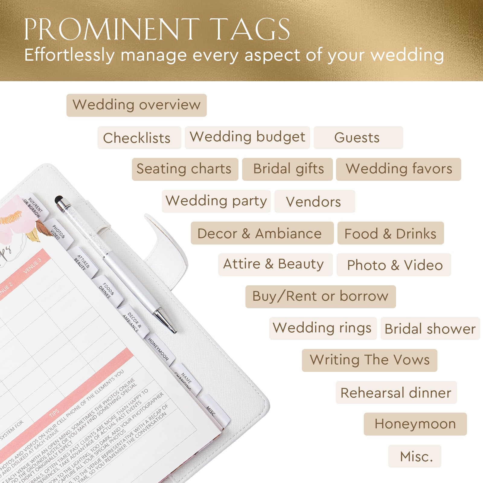 AW BRIDAL Future Mrs Wedding Planning Book and Organizer Gift Set, Destination Wedding Planners, White Proposal Planner Gift for Bride to Be and Engaged Couple, Cool Engagement Gifts for Her