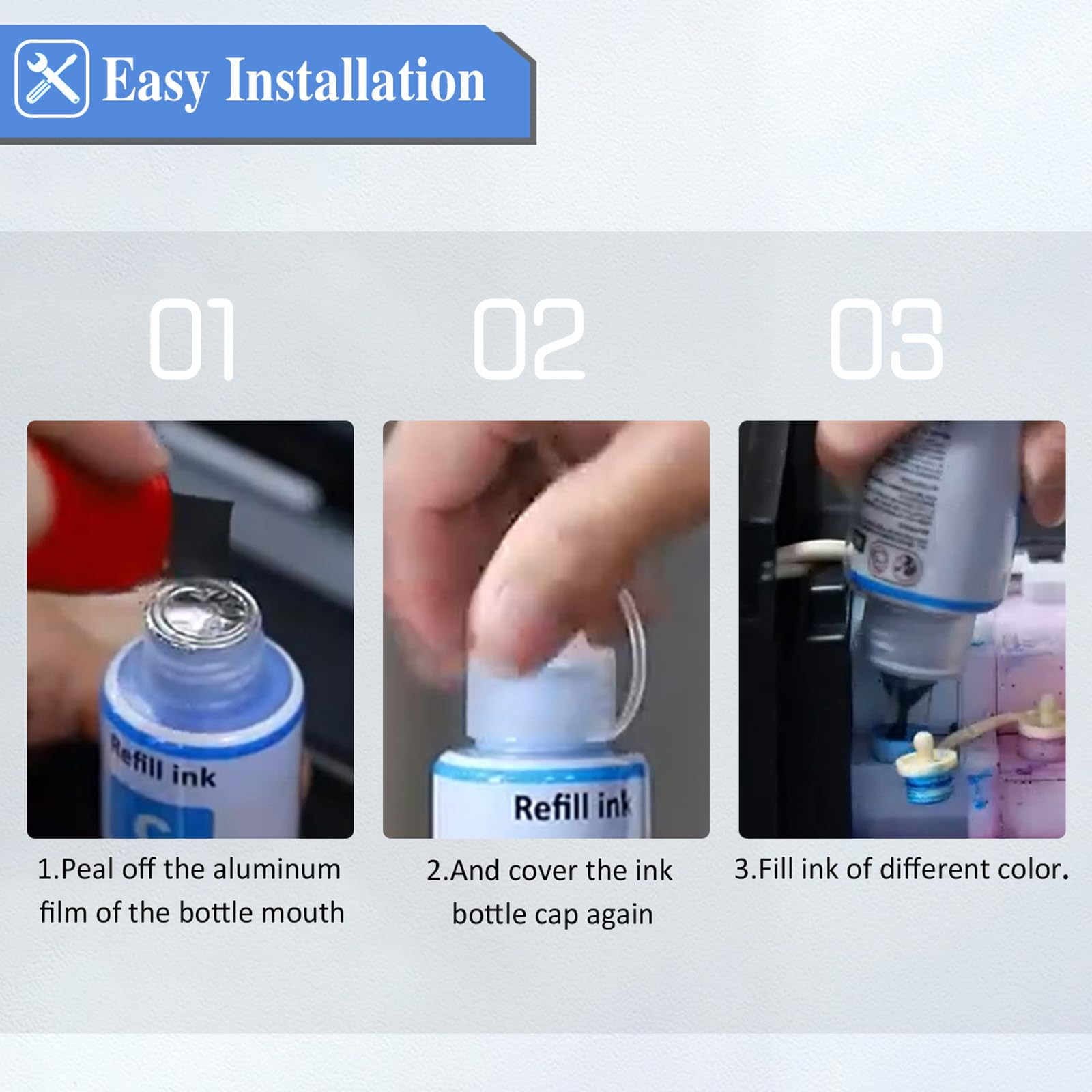 664 T664 Ink Refill Bottles Work with ET-2650 ET-2500 ET-2550 ET-2600 ET-4500 ET-14000 L100 L110 L120 L200 L210 L300 L350 L355 L550 L555 Printer(5-Pack)