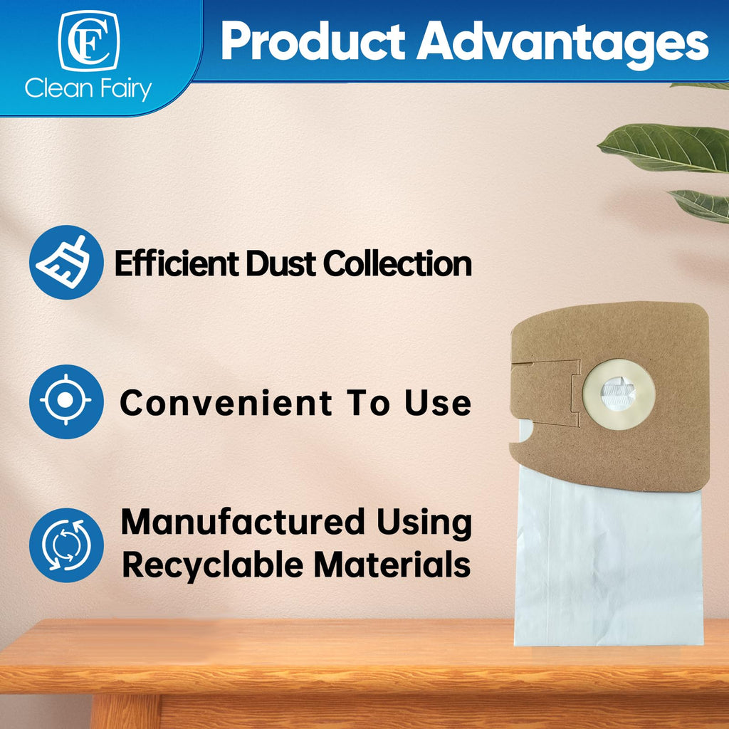 15Pack CF Clean Fairy Vacuum Cleaner Bags Compatible with Eureka Mighty Mite 3670 and 3680 Canister models Replacement for Eureka MM 60295A 60295B