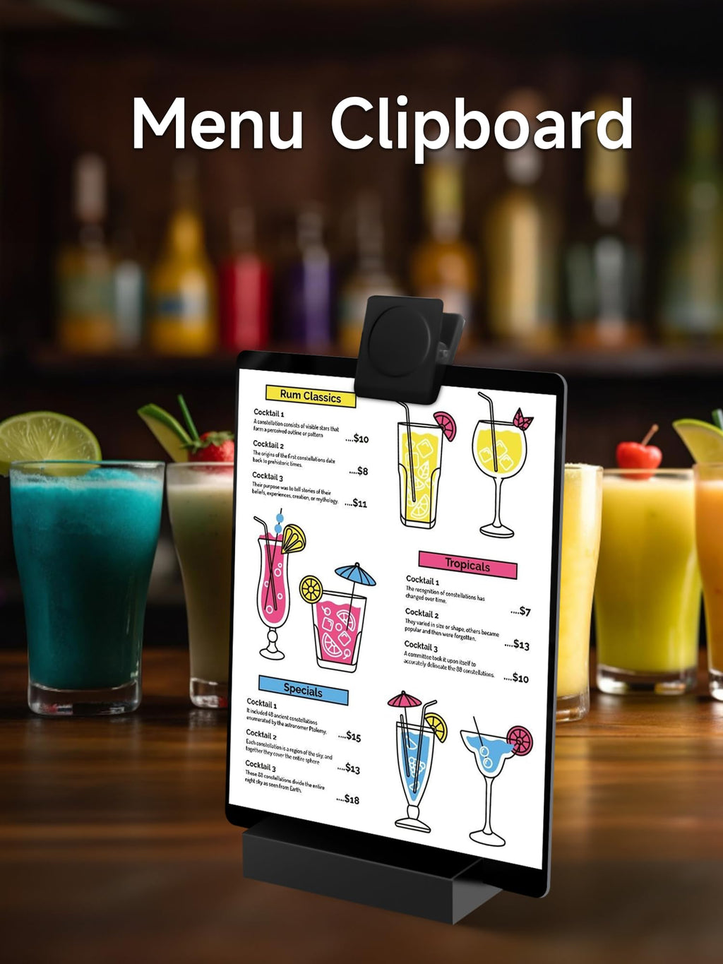 Kivsty 2 PCS Desktop Black Dry Erase Board with Stand - 30 x 20cm Small Acrylic Black Board with Marker and Magnetic Clip, Reusable Desk Notepad, to-Do List, Menu Board Signs for Bar, Office, Home