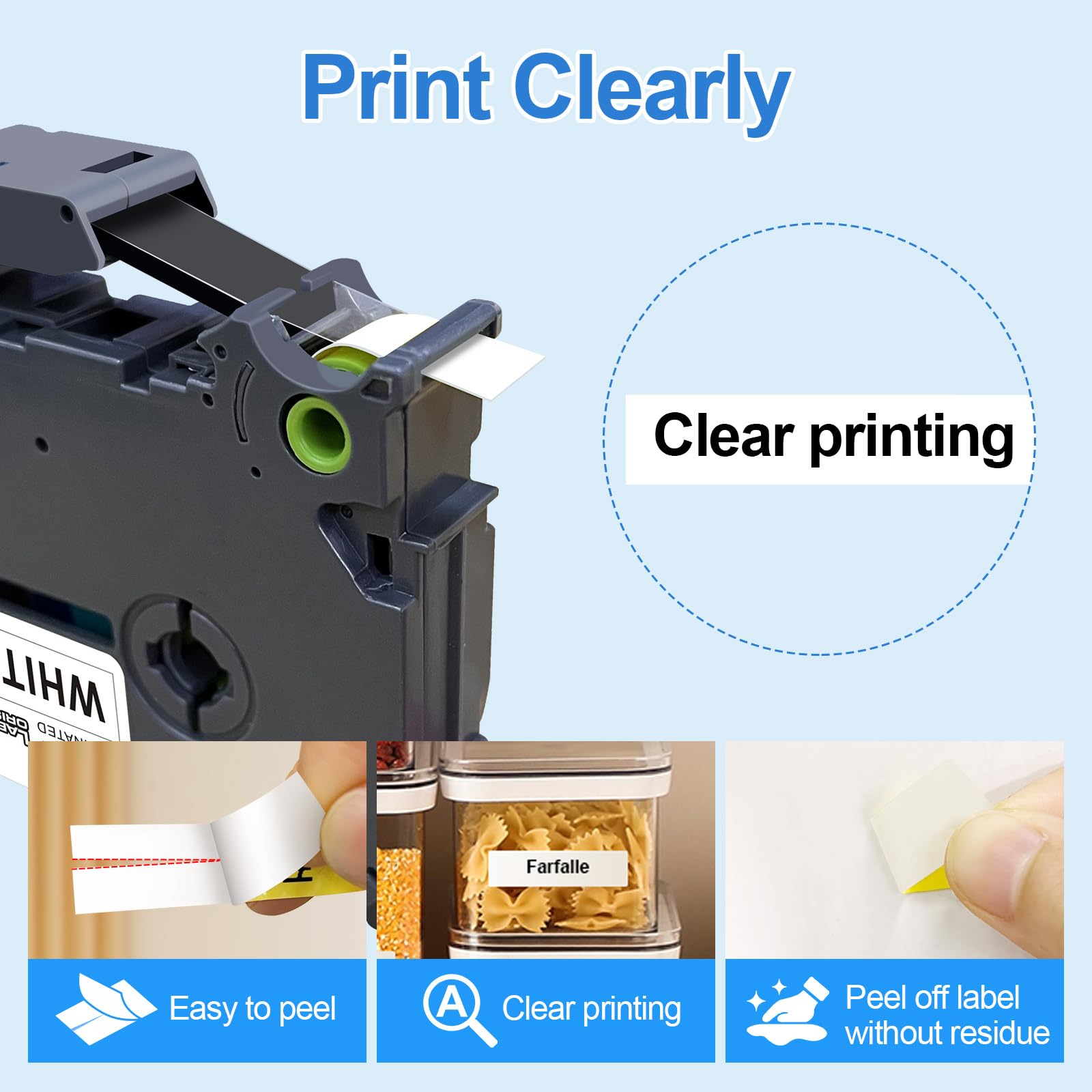 Label Orison 5Pack Compatible with Brother P-Touch Label Tape 12mm TZe231 TZ-231 for Brother PT-H110 PT-D210 PT-D400 PT-D600 Label Maker,Black on White,12mm x 8m (0.47 x 26.2Feet)