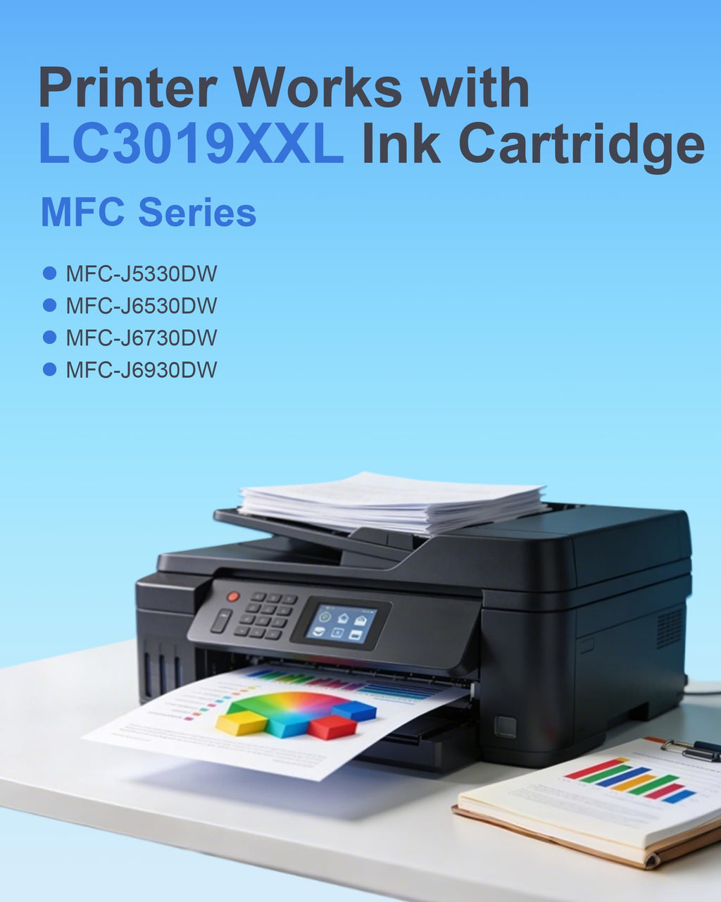 LC3019XXL Ink Cartridges 5 Pack Super High Yield Replacement for Brother LC3019 LC3019 XXL Work with MFC-J6930DW MFC-J6530DW MFC-J6730DW Printers Ink (2BK/C/M/Y)